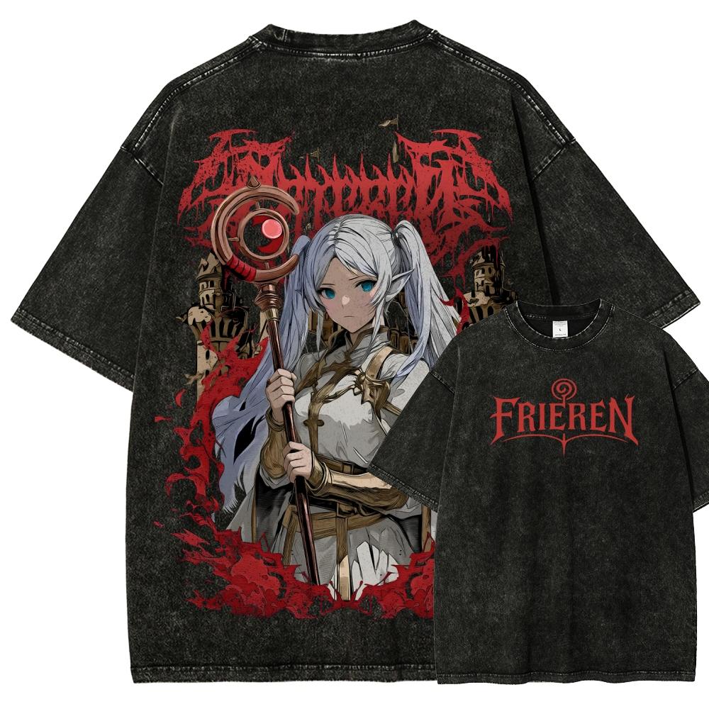 

Japanese Anime Frieren Beyond Journey s End Graphic T-shirt Men Women Oversized Manga Casual Short Sleeve Clothing High Quality Female Male Tee Shirt XXXL помаранчевий