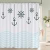 Bathroom Shower Curtain Nordic Cartoon Ocean Anchor Style Printed Polyester Fabric Shower Curtain With Hooks Decoration Curtain