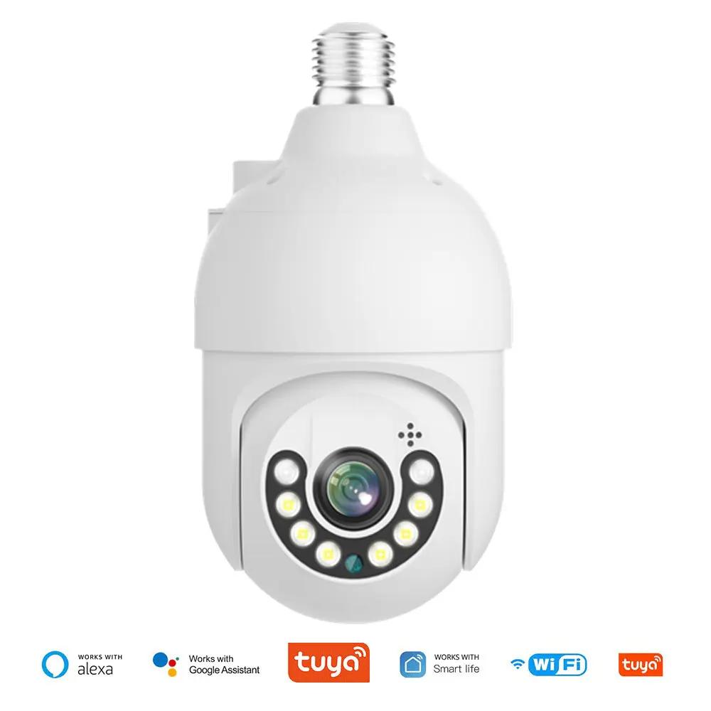 

5G E27 Лампа WiFi Tuya 1080P HD PTZ Бездротова камера безпеки AI Виявлення руху людини Повнокольорове спостереження нічного бачення новий колір автомобіля