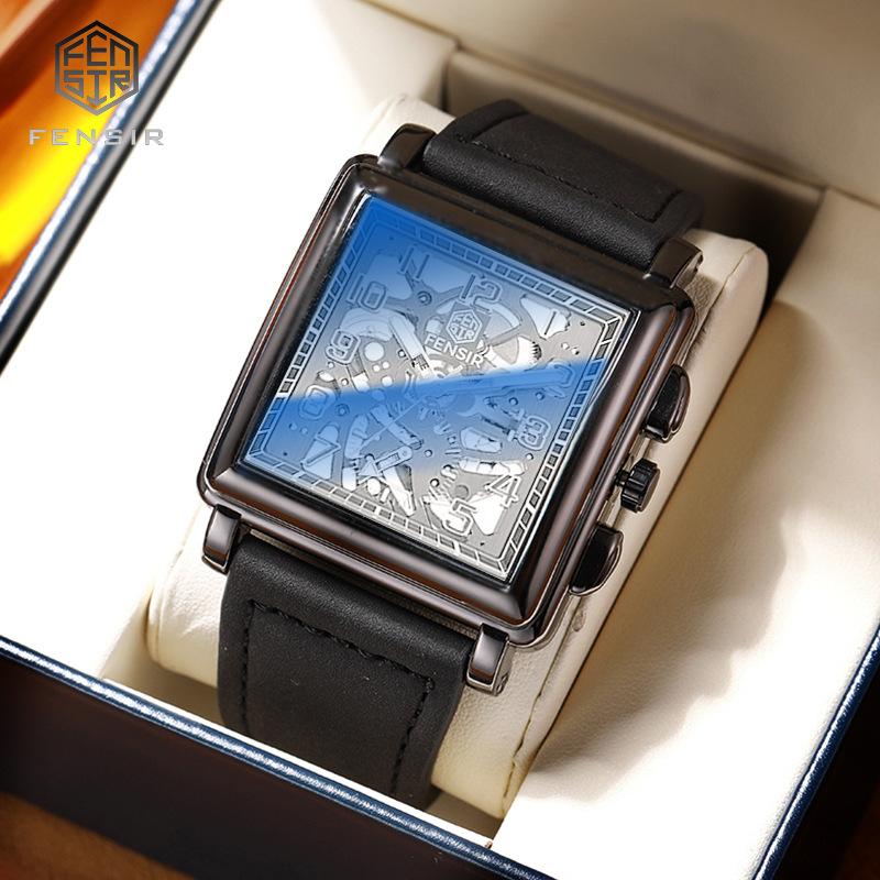 Cross-border Fenshi Men s square Dial Quartz Watch, Fashionable Mechanical Dial Business Fenshi Quartz Men s Watch Export