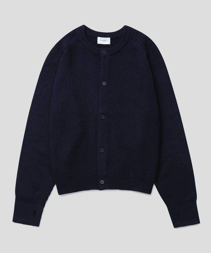 Connect Kinloch Fingerhole Wool Round Knit Cardigan (5 Colors)