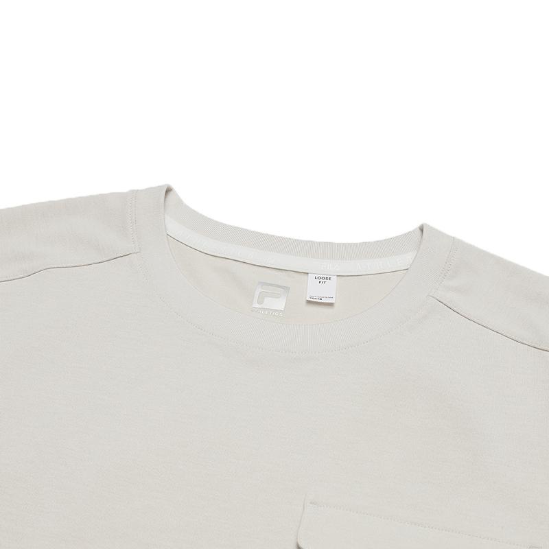 FILA Explore Series Minimalist Style Casual Versatile Short Sleeve T-Shirt Women Tops Rice-Color A11W527126F-BG