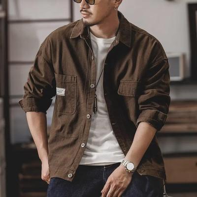 Retro-Jeansjacke für Herren – amerikanische Herbstmode im Schwergewicht, lockere Passform, schöner Freizeitmantel