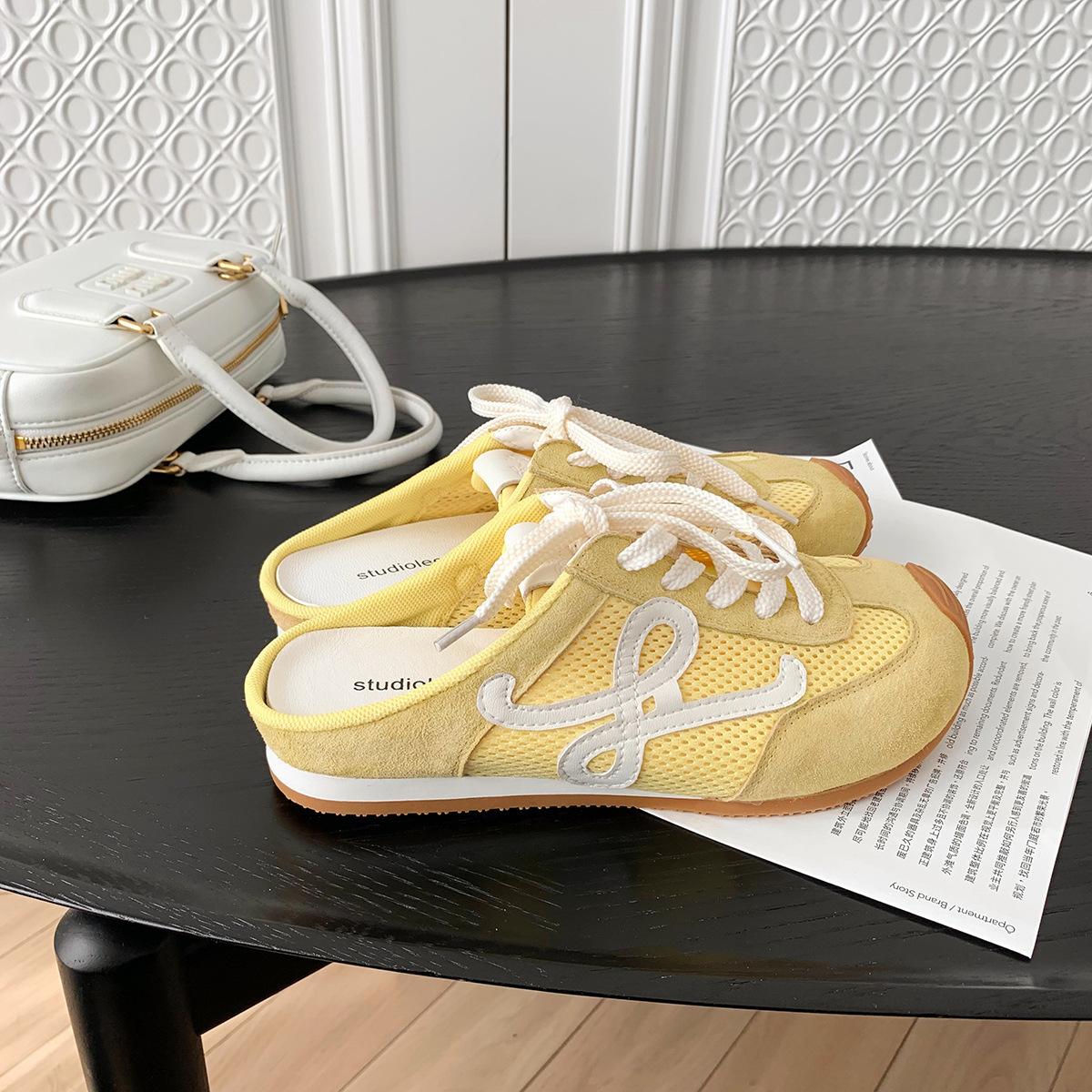 

Виноградная студия motherlee модель полудраг~ уродливо милая кривая голова дышащая цветовая гамма ленивый человек педалирует немецкие тренировочные полушлепанцы 40