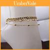 3pcs Set Of Exquisite Summer Beach Fashion Fishbone Chain Crystal Zircon Anklet