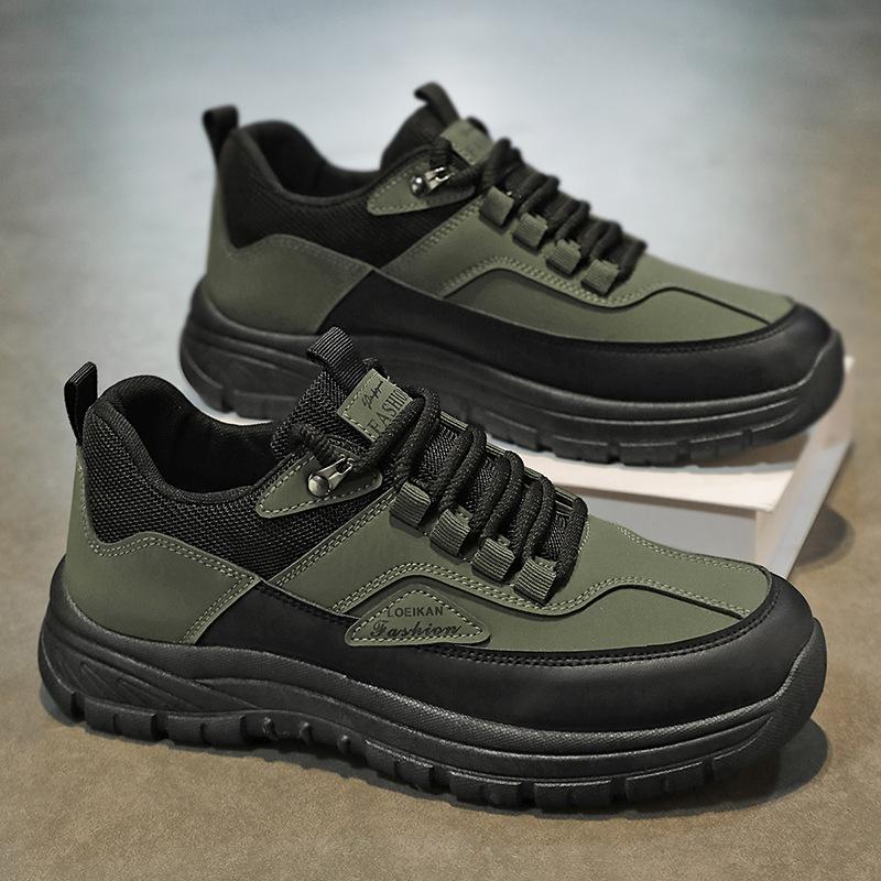 

2025 Spring New Fashion British Retro Work Shoes Outdoor Sports Waterproof Casual Shoes Thick Soled Anti Slip Designer Sneakers 39 зелений