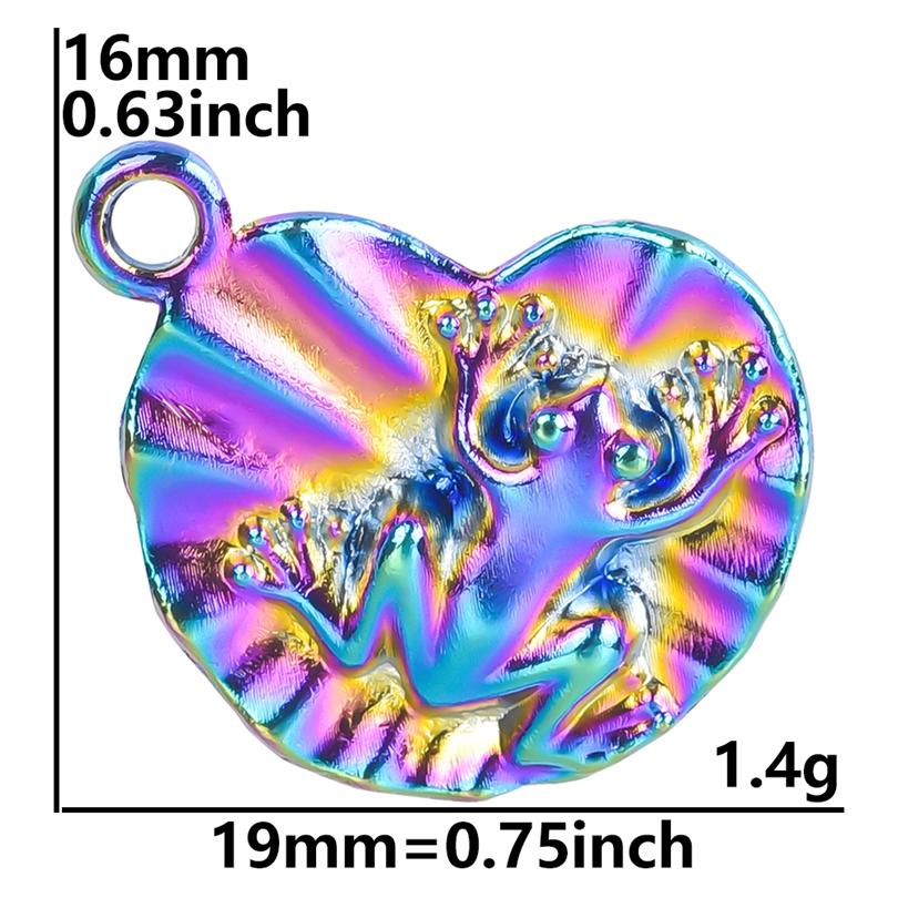 10pcs/Lot Multistyle Animal Pendants Rainbow Charms For Jewelry Making Supplies Eagle Bat Elephant Charm Frog Duck Shark Pendant