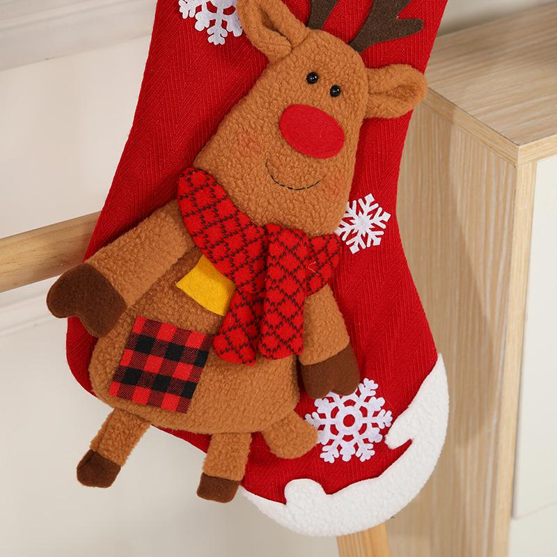 Christmas Cartoon Characters Window Hanging Ornament - Santa, Reindeer, Snowman Stocking & Gift Bag Decor