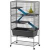 5 Levels Rolling Small Animal Cage with Non Slip Ramps, Slide Out 16cm Deep Tray, 88 X 48 X 150.5cm, Dark Grey