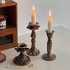 Vintage Candlestick Holders For Taper, Resin Candle Holder Retro Antique Bronze Candle Holder For Wedding Party