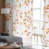 Orange Abstract Plant Leaf Texture Autumn Bedroom Transparent Sheer Curtains Holiday Decoration Window Voile Tulle Curtain