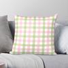 Pink And Green Gingham Square Pillowcase Polyester Linen Velvet Pattern Zip Decorative Pillow Case Sofa Cushion Cover x