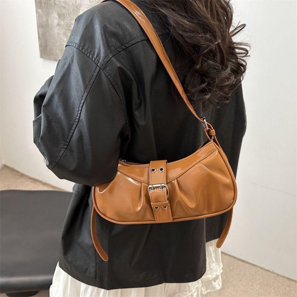 Torba na ramię Y2k ze skóry PU, designerska torebka Spicy Girl, casualowa torba pod pachę z klamrą, dla kobiet