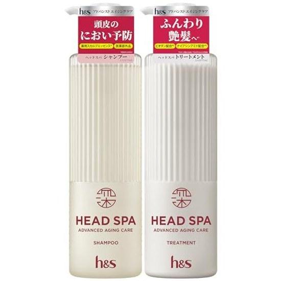 hs Deep Head Spa Advanced Aging Care Shampoo Treatment Pump Set 435g + H S