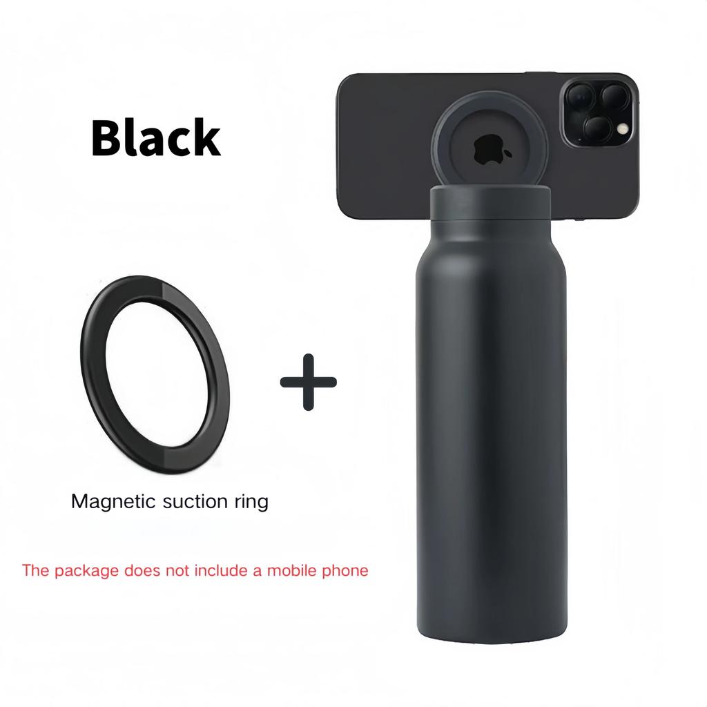 Garrafa de Água Esportiva de Aço Inoxidável Isolada 24 Oz Com Canudo Caneca de Água Isolada para Exterior Com Suporte Magnético para Telefone Garrafa Térmica