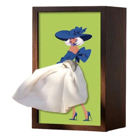 Scatola Portatovaglioli in Legno di Noce, con Disegno Artistico di Gonna da Ballerina di Balletto, Portasciugamani di Carta Multiuso per Arredamento Casa Ingresso Tavolo da Pranzo