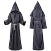 Halloween Monk Robe Wizard Priest Costume - Medieval Death Reaper Cosplay Outfit