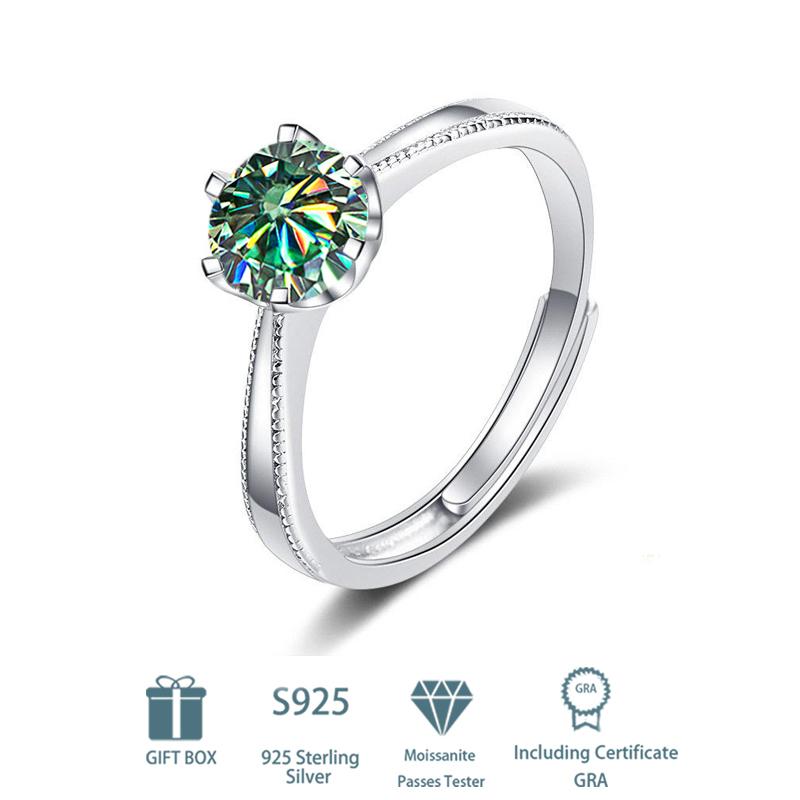 Tancise Classic 925 Sterling Silver 7A Zircon Moissanite Ring for Ladies Jewelry Women Wedding Party Gifts