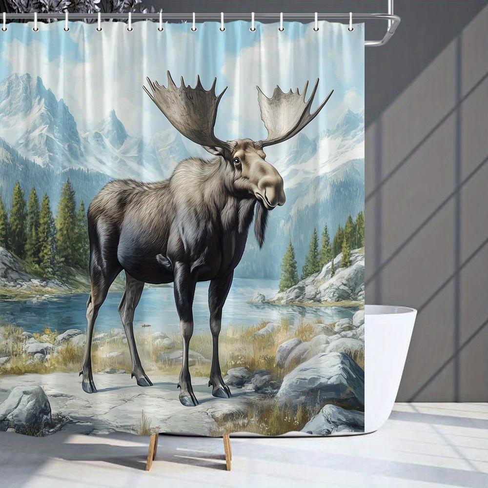 

Wildlife Forest Stream Shower Curtain 180X 180Cm Machine Washable, Including 12 Hooks Home Decorative Shower Curtain W60H190(CM)-1 Pcs