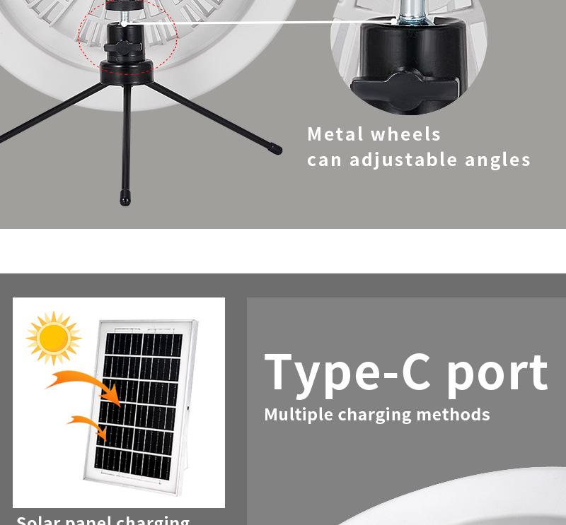 Nordic Minimalist Solar-Powered Multi-Function Camping Fan Light