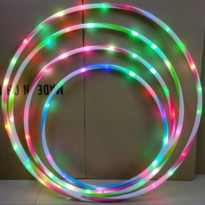 LED Colorful Fitness Circle Sport Hoop Loose Weight Home Indoor Removable Multi-Color Sports Hoop Gym Fitness Equipments