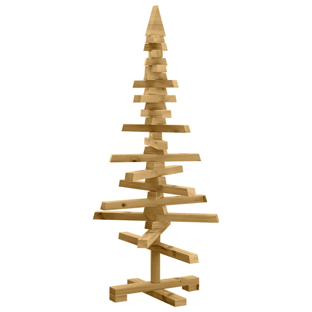 Wooden Christmas Tree with Stand Brown 90 cm Solid Pine Wood