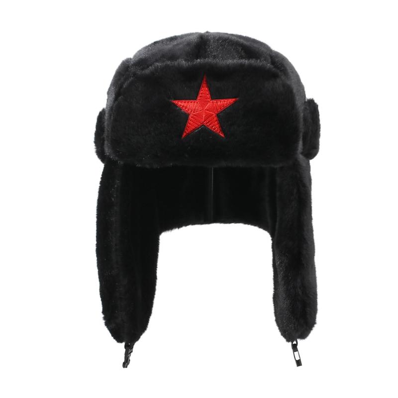 Fünfzackstern Lei Feng Stil Winter Outdoor Skimütze, Unisex, Mit Fleece gefüttert für Wärme (Geeignet zum Radfahren)