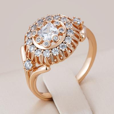 Kienl Inel Unic Floare de Cristal Pentru Femei Modă Culoare Aur Roz Cu Zircon Natural Strălucitor Bijuterii Vintage Zilnice Cadou
