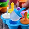 7 Holes Diy Ice Cream Pops Silicone Mold Ice Cream Ball Maker Popsicles Molds Baby Fruit Shake Home Kitchen Accessories Tool