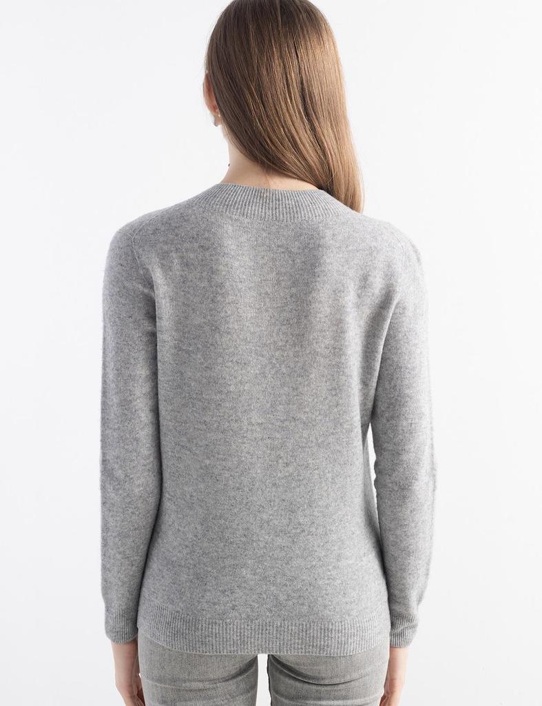 Women's Slimming Wool Long-Sleeve Half-High Neck Top - Solid Color, Versatile Basic
