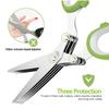 HOMLLY 5 Stainless Steel Blades Herb Scissors (Green) (X2PCS)