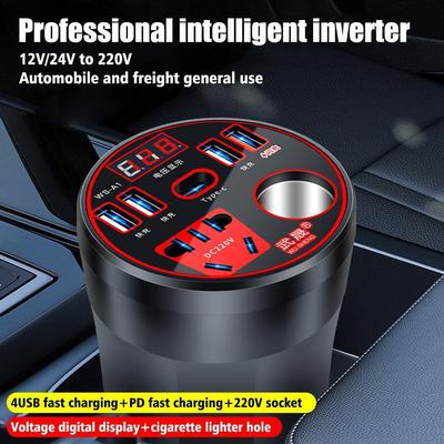 Invertor pentru vehicule 200W 12V-220V Putere auto 110V Transformator digital de tensiune Electronică auto pentru laptopuri Tablete DVD Playere