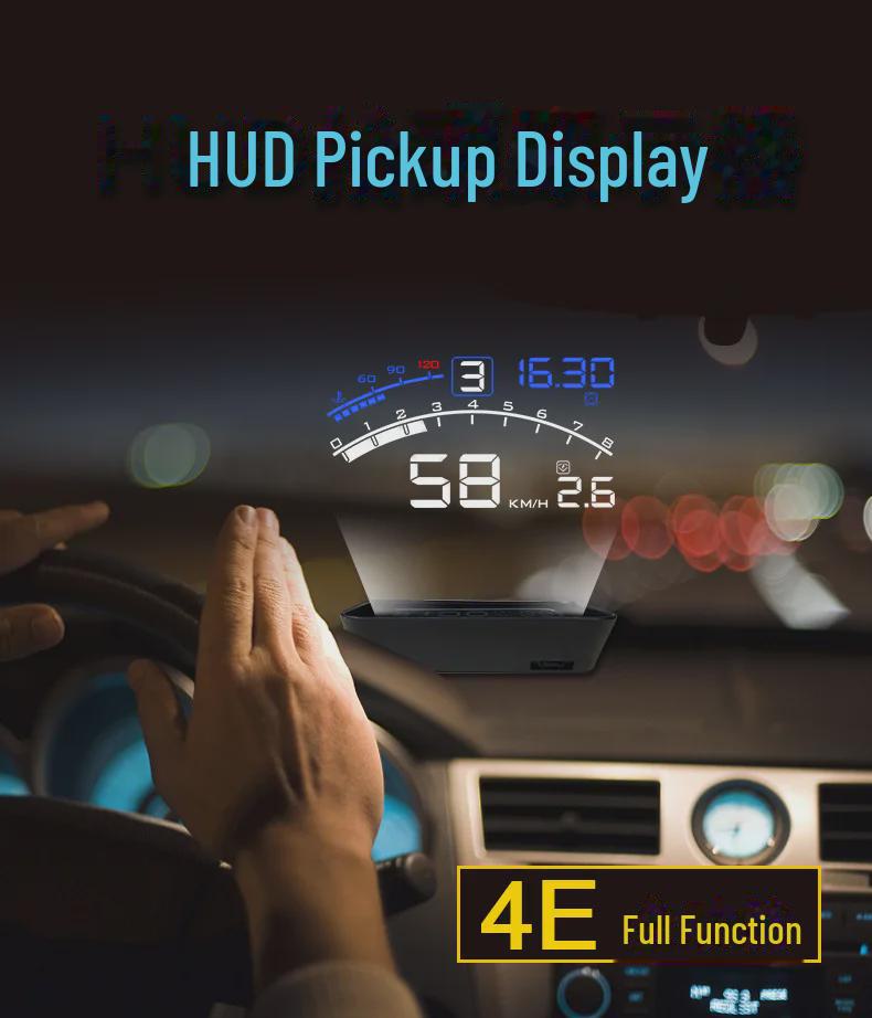 F4 Universal-Head-Up-Display für Autos: Tragbares OBD-High-Definition-HUD