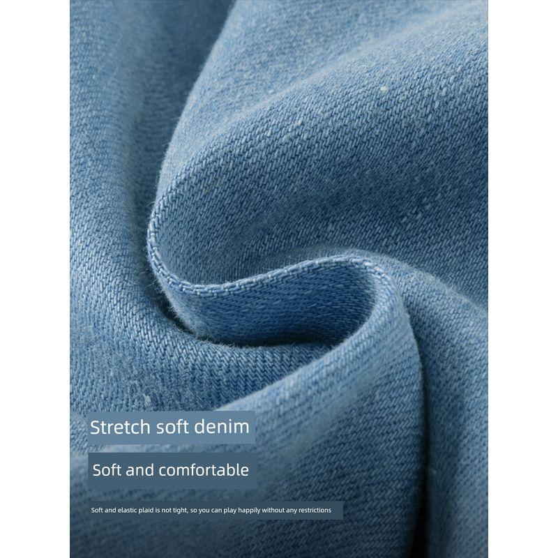 David Bella Kidsren's Denim Pants 2026 Spring New Style Girls' Pants Straight Wide-Leg Pants Casual Pants