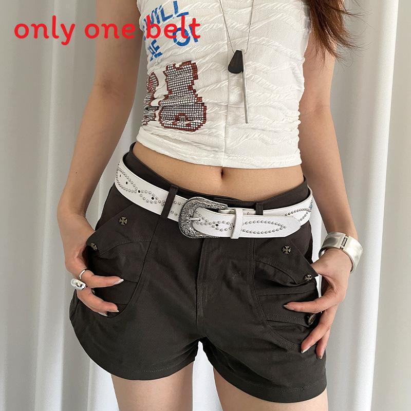 Vintage Ethnic Style Pu Leather Belt With Metal Buckle For Women Dress And Jeans Accessory