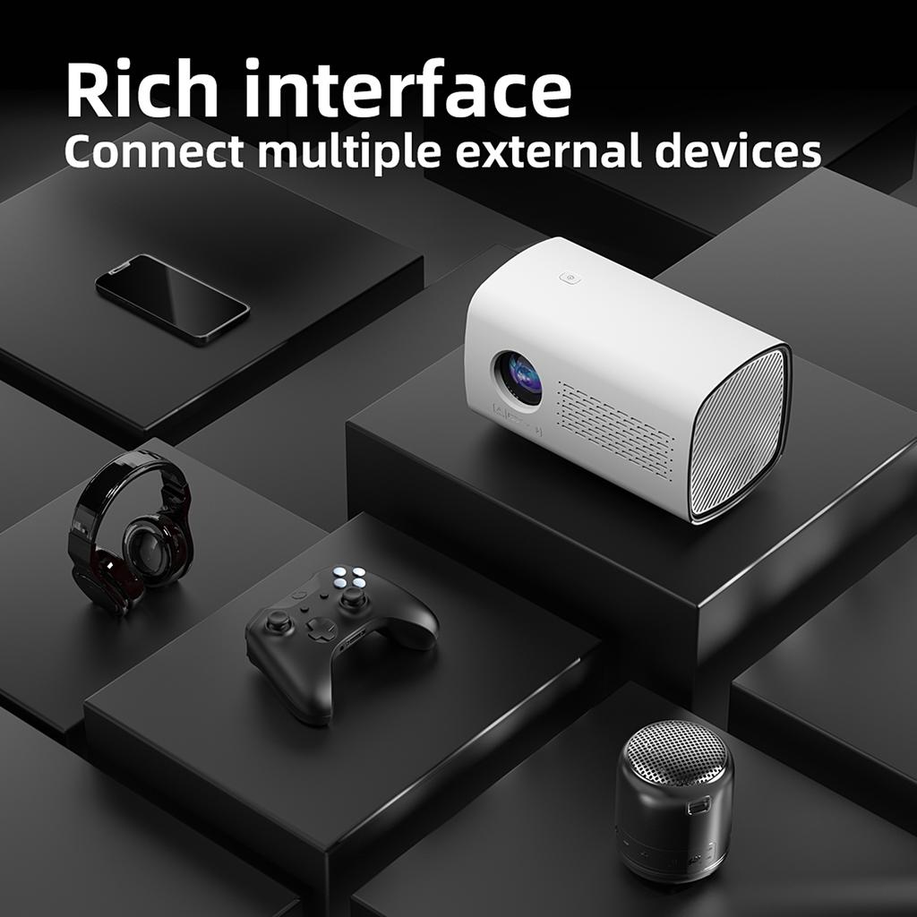 Mini Projector 720P Home Theater with WiFi6 Support 150in Display Same Screen Technique Movie