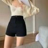 Women's High Rise Denim Shorts Skinny Fit Bodycon Shorts Solid Stretchy Summer Hot Pants