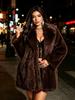 New European and American environmentally friendly fur coat women's medium and long suit collar thickened fox fur coat