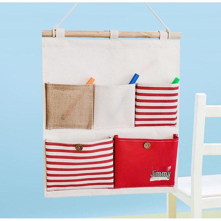 Multi-layer Fabric Hanging Storage Bag for Dormitory and Wardrobe Door, Wall-Mounted Phone Organizer