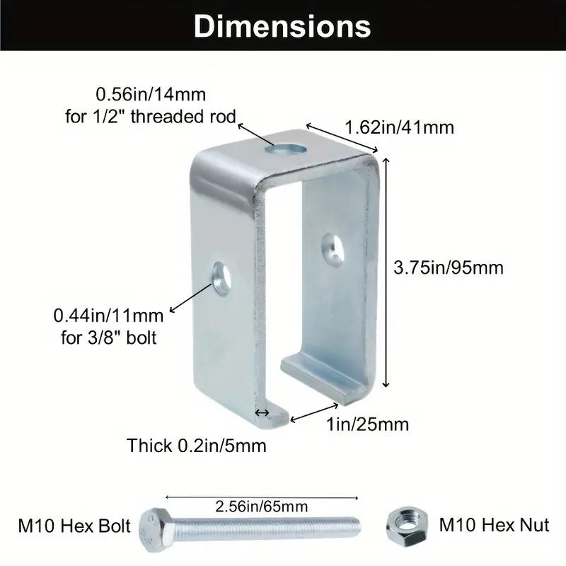 Channel Trolley Track Hanger Bracket for Strut Channel Intermediate Support Hange Bracket for  1-5/8" Channel Trolley Track