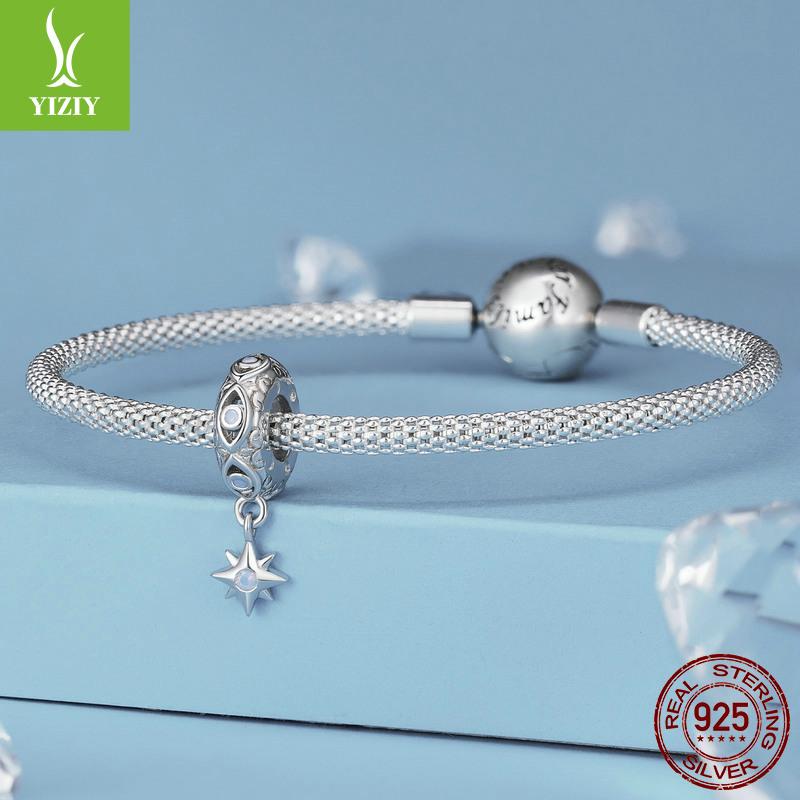 Delicate Opal Devil'S Eye Mangstar Silicone Positioning Bracelet Bead Separator 925 Silver Lucky Beads