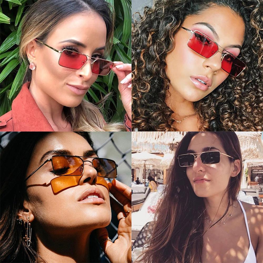 Fashion for Women and Men UV400 Lens Retro Rectangle Sunglasses Small Frame Steampunk Sunglasses Sun Glasses