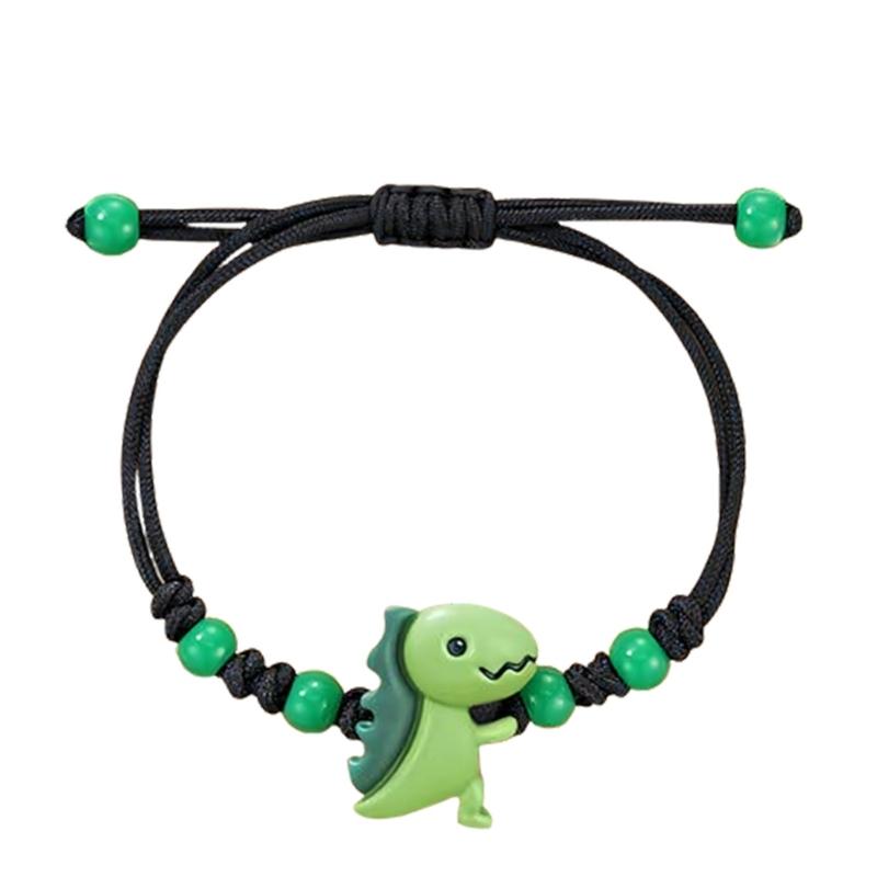 Colorful Resin Dinosaur Bracelet Handcrafted Adjustable For Children Adults Includes Message Card