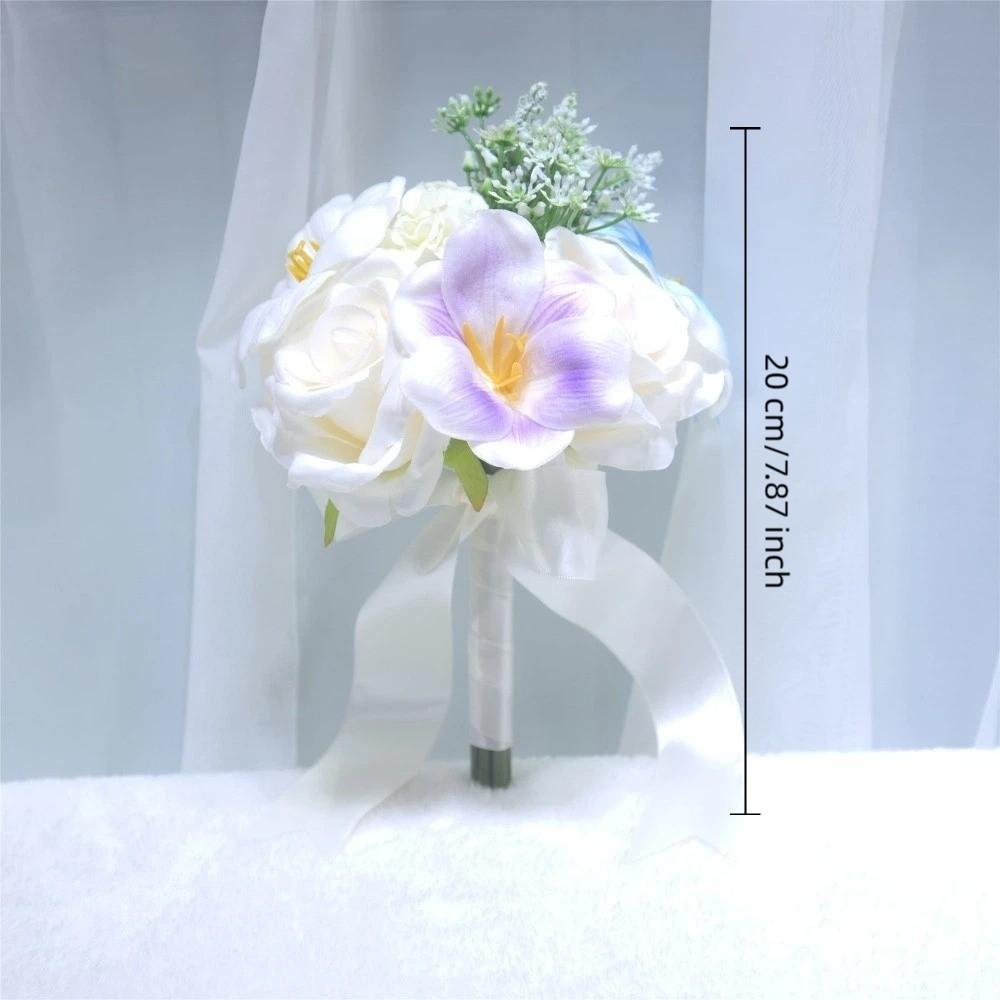 Calla Lily Floral Bridal Bouquet White Rose Tulip Artificial Flowers Bouquet Silk Floral Fake Flowers Bridal Accessories