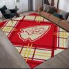 Kansas City Chiefs Flannel Printed Carpet, Home Sofa Decoration for Living Room & Bedroom, Non‑Slip Play Flannel Floor Mat for Game Room