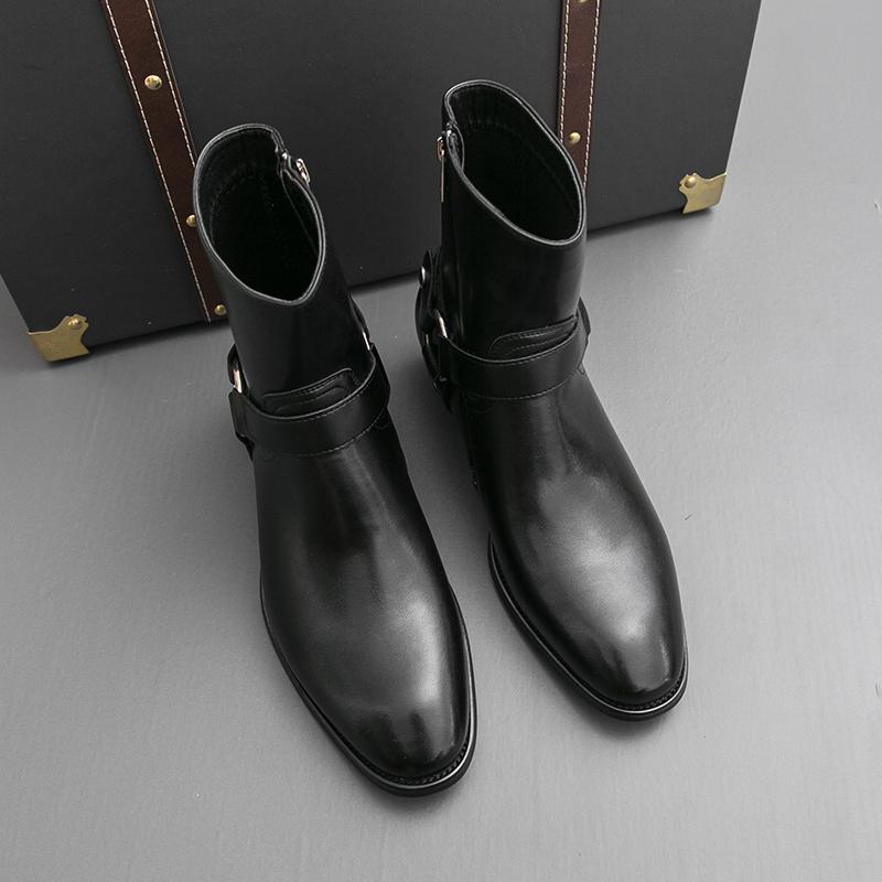 Fashion High Quality Non Slip Sole Wear-resistant Leather Boots Business Casual Men Leather Boots Fashionable and Elegant Chelsea Boots
