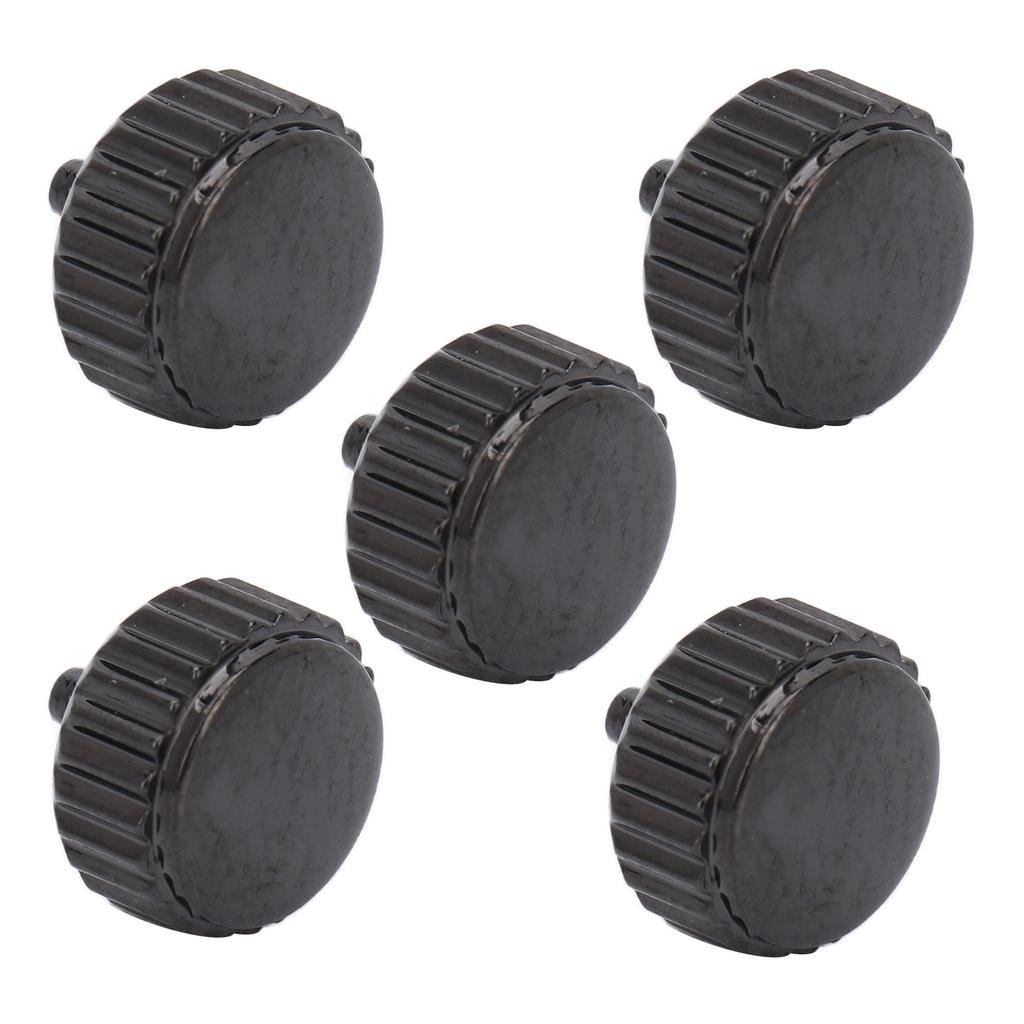 5pcs Watch Crown Spare Parts Black Steel Crown Watch Head Replacement Accessories for Quartz Mechanical Watch7mm