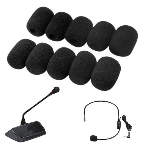 HAUUFENN Microphone Sponge Windscreen Covers, Disposable, Lapel Microphone Windscreens, Compatible with B-COM, Small Microphones, Washable, Set of 12