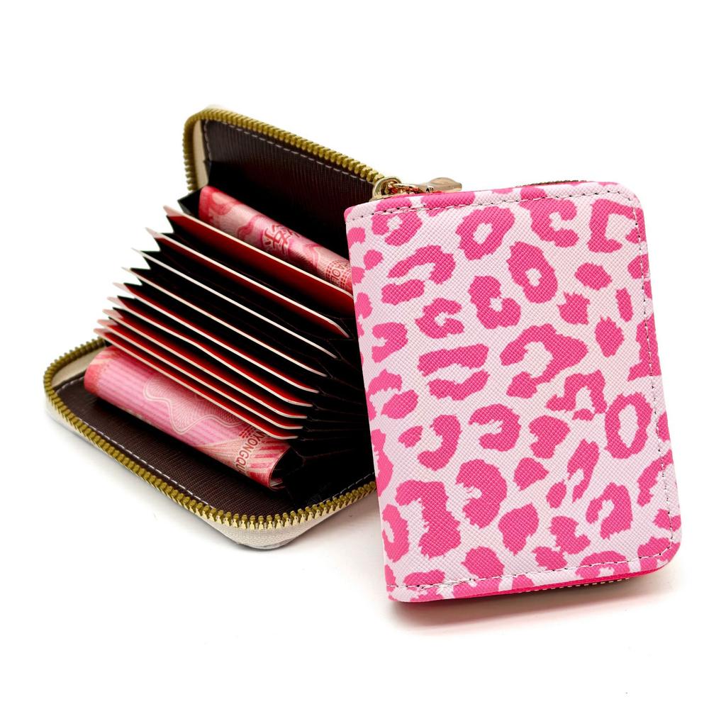 Fashionable Leopard Print Mini Wallet Purse With Zipper Closure Coin Purse