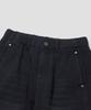 AGOD Vintage Elastic Waist Balloon Denim Pants [Black]